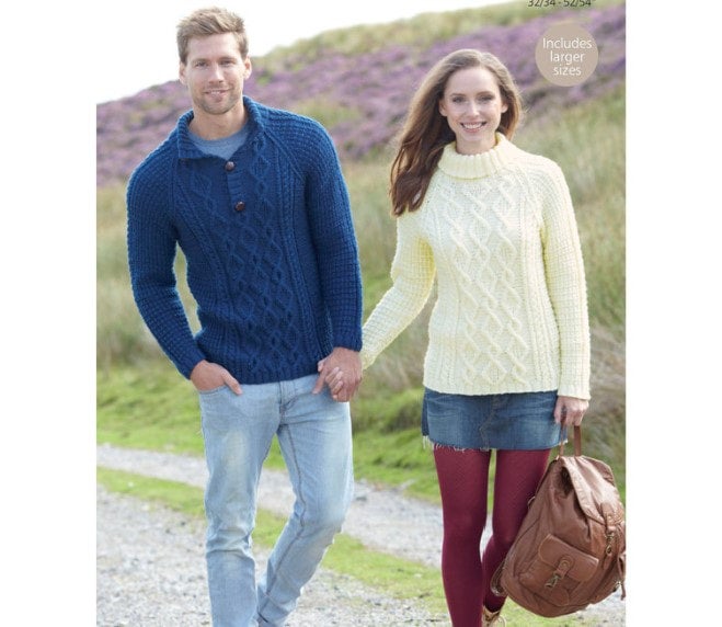 Hayfield aran knitting clearance patterns